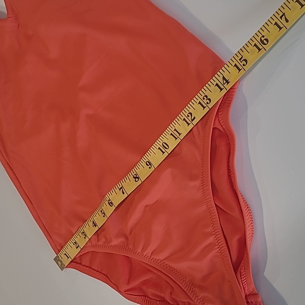 EUC KONA SOL Bright Orange 1 Piece Plunge Adjustable Strap Bathing Suit - Picture 10 of 12